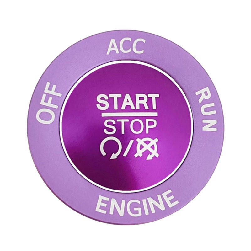ALETAI Push Start Stop Button Cover Trim for 2015-2021 Dodge Challenger Dodge RAM 1500 Dodge Charger, Aluminum Alloy, Purple - Image 1